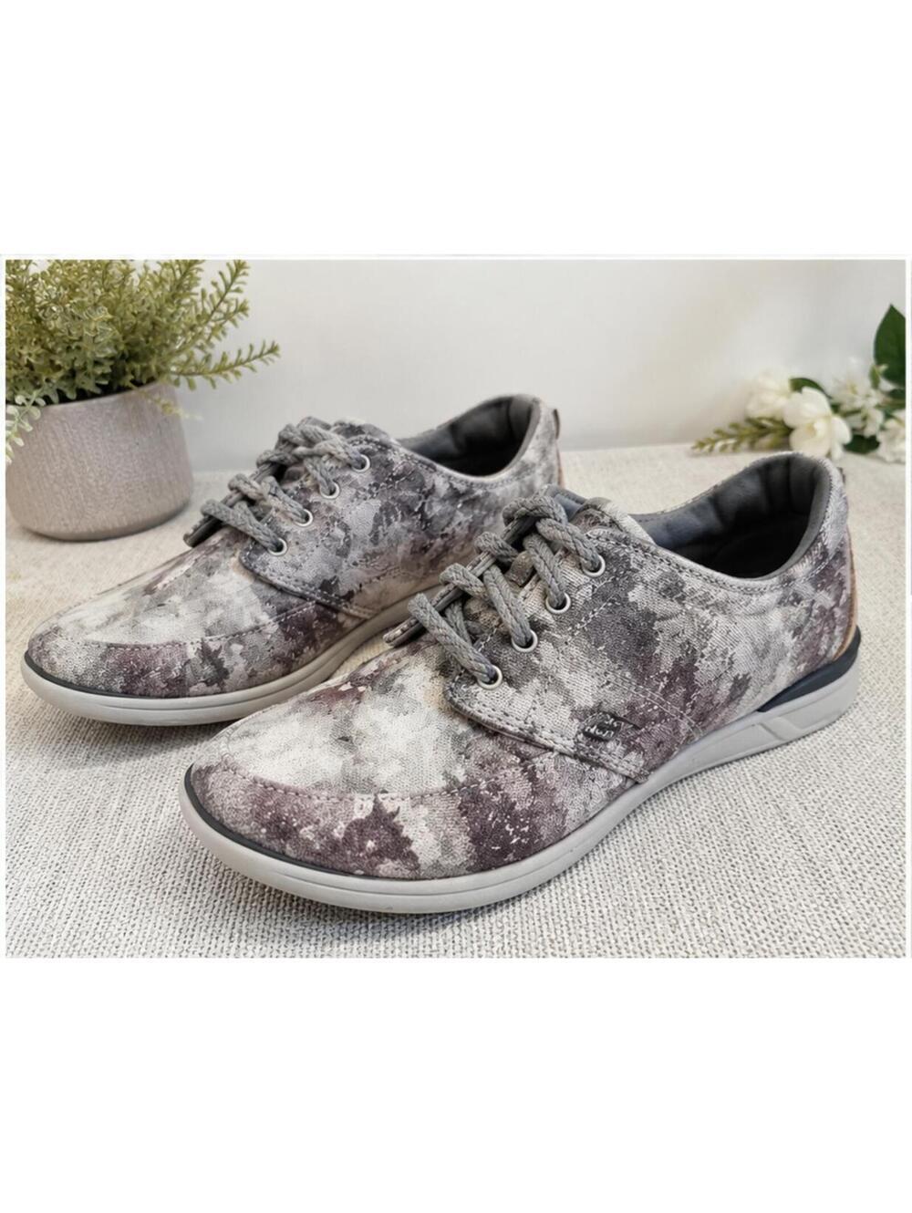 Title: Reef Rover Low TX Sneakers Gray Floral Lace Up Casual Shoes Women’s 7.5